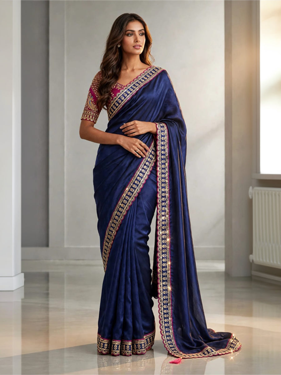 Zivara Elegant Embroidery Saree | Moolchand Mill